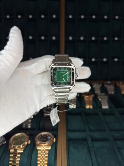 Cartier Santos Green Dial Large Stainless Steel 40mm Ref. WSSA0062